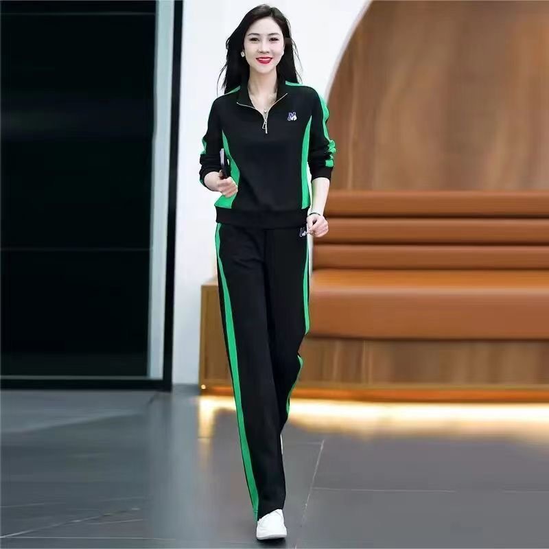 运动服套装女春秋装网红新款时尚洋气立领宽松卫衣大码休闲两件套