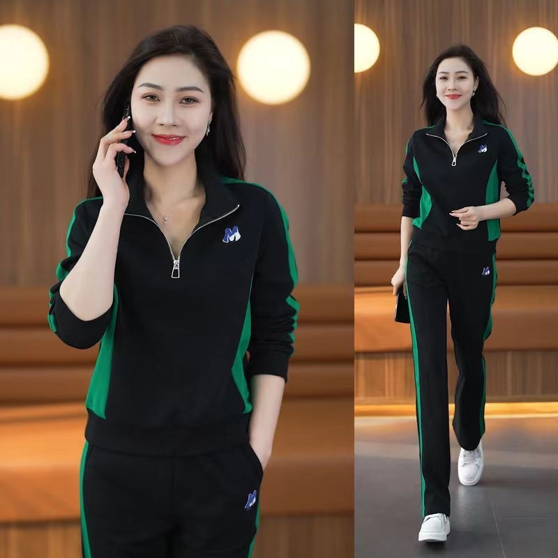 运动服套装女春秋装网红新款时尚洋气立领宽松卫衣大码休闲两件套