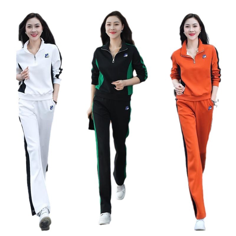 运动服套装女春秋装网红新款时尚洋气立领宽松卫衣大码休闲两件套